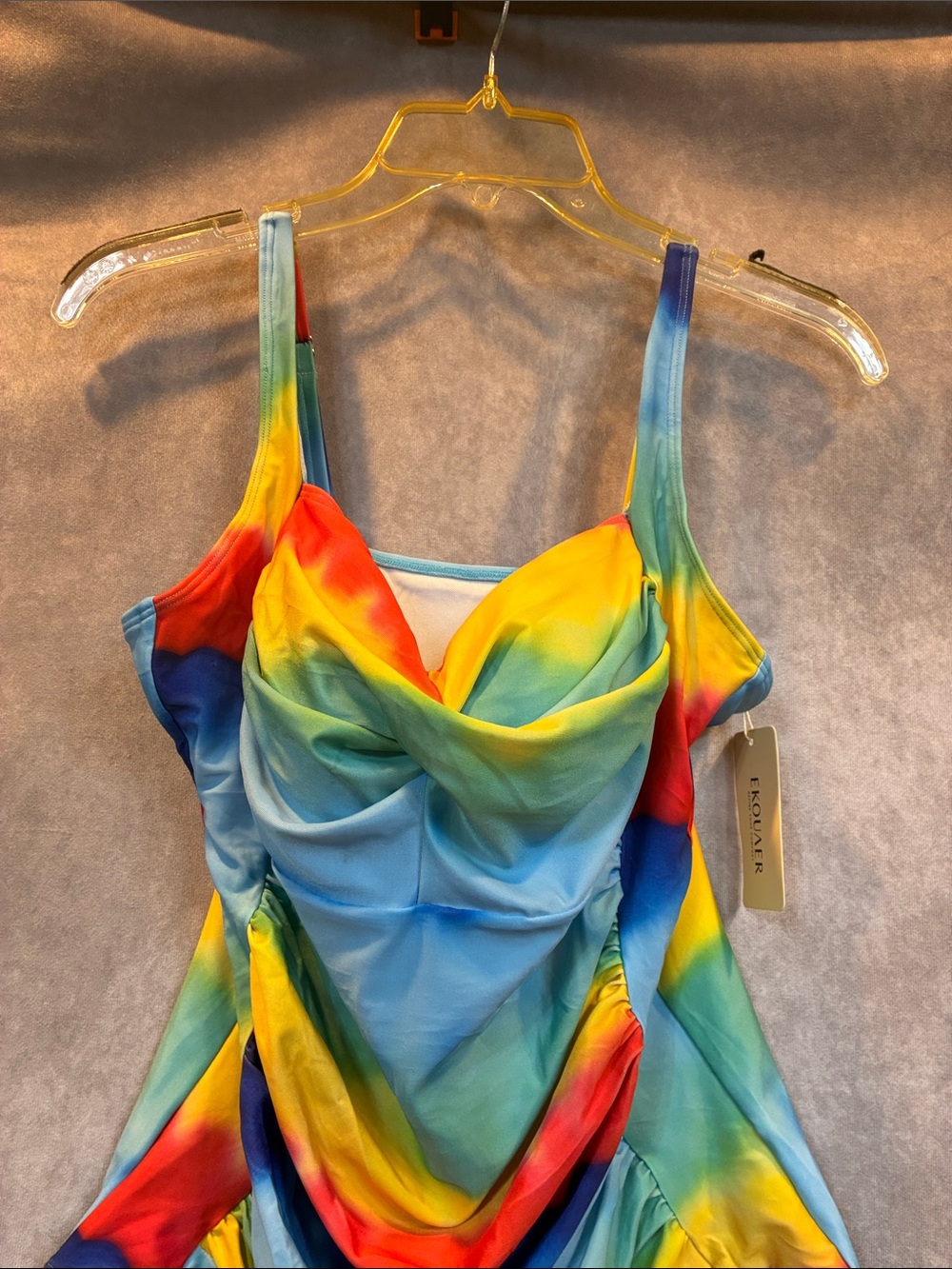 Multi-Color Ruched One-Piece Swimsuit - Picture 3 of 8